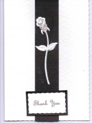 Black and White Thank you Card