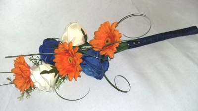 Blue Rose and Orange Gerbera Wedding Flower Collection