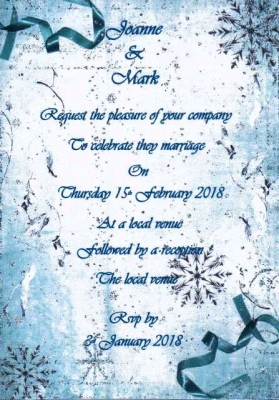 Winter Wonderland Ribbon Wedding Invitation