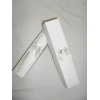Contemporary White Scroll Wedding Invitation With White Satin Bow