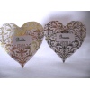 Green Gold Foiled Heart Place Name