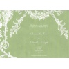 Olive Green White Vintage Wedding Invitation
