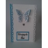 Teal and White Butterfly Wedding Invitation